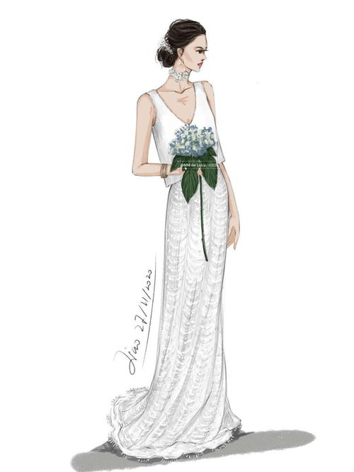 民族风婚纱礼服设计效果图 iPad Procreate 手绘100张